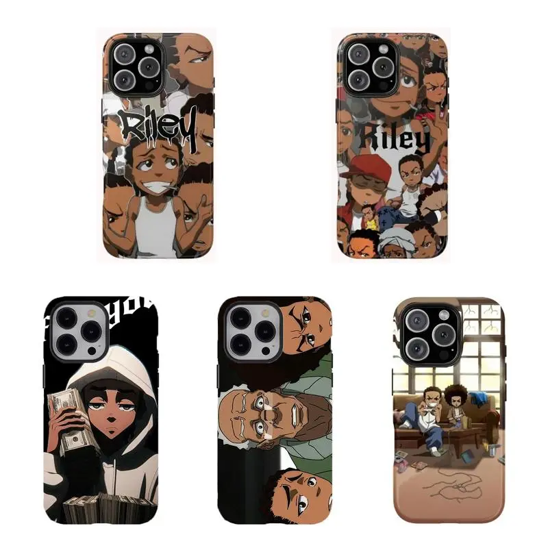 [No magnetic]  The B00ndocks Riley Freeman Phone Case,Retro Cartoon Character Collage Print Aesthetic Dual-Layer design durable phone Cover,for iPhone 17 16 15 14 13 12 11 8 7 for Samsung Series,Shockproof Protective hard Cover,perfect gift for fans