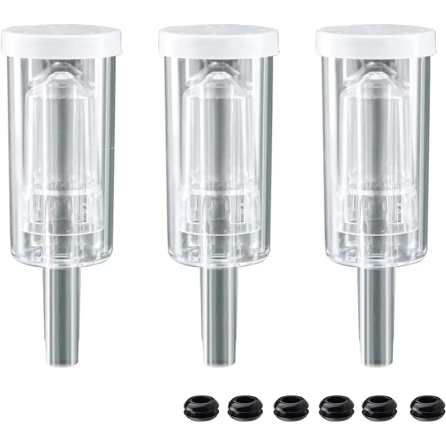 3-Piece Airlock Fermentation Beer Wine Brewing Air Locks 3Pack with Silicone Grommets for Sauerkraut Kimchi Kombucha, transparency 3