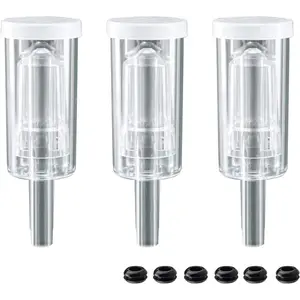 3-Piece Airlock Fermentation Beer Wine Brewing Air Locks 3Pack with Silicone Grommets for Sauerkraut Kimchi Kombucha, transparency 3