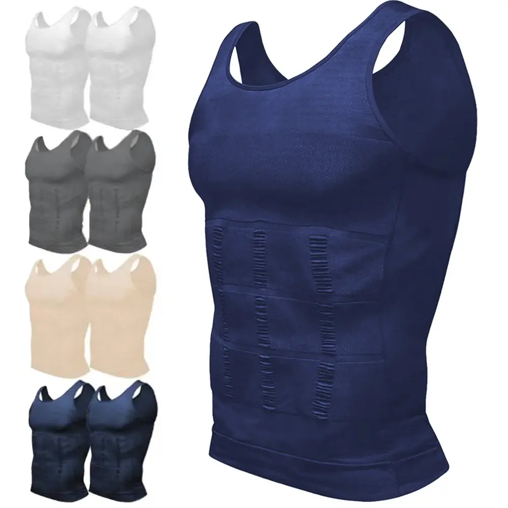 1/2 Pack Menswear Men ‘s Compression Vest Shaping Vest,Men Sleeveless Shirt Shapewear,Men T-Shirt Sport Vest,Men Round Neck Compression Tank Top Men Shirt for Running Workout Fitness Basketball,Menswear Underwear for All Seasons,Boy Vests