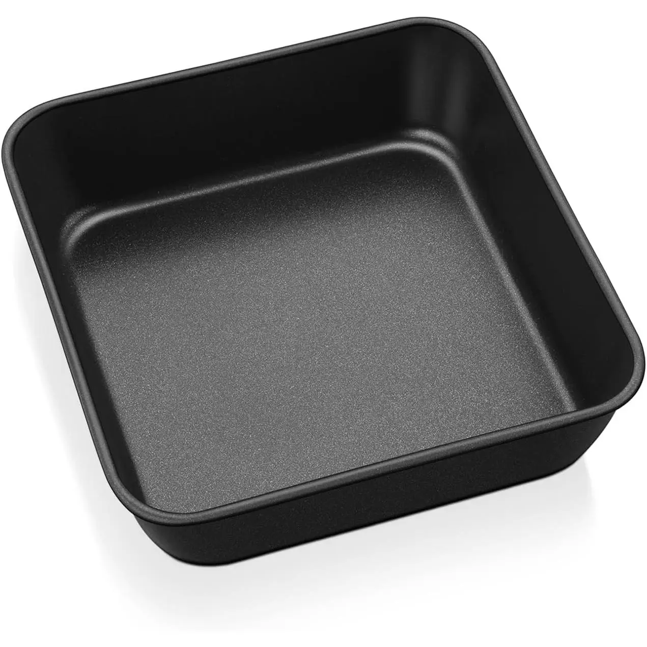 6 Inch Square Cake Pan, Nonstick Square Baking Pan for Cake Brownie Lasagna, Stainless Steel Core for Sturdy Structure,  & Oven Safe, Black, 1 count