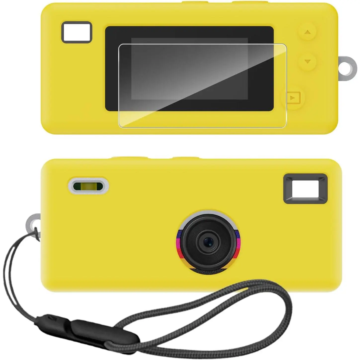 Case for Charmera  Camera Digital Camera with Screen Protector and Lanyard for Charmera  Camera Accessories -(Yellow)