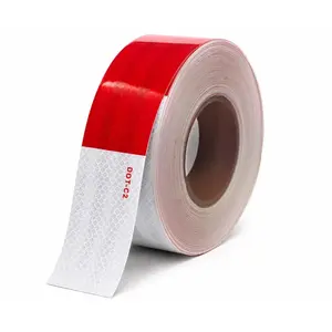 DOT Reflective Tape 2 Inch x 150 Feet Strong Red White for Trailers | Strong Adhesive, Wide Reflect Angle, Weather Resistant, Outdoor Waterproof, Cinta Reflectiva for Trailers, & Posts, 50 Yards