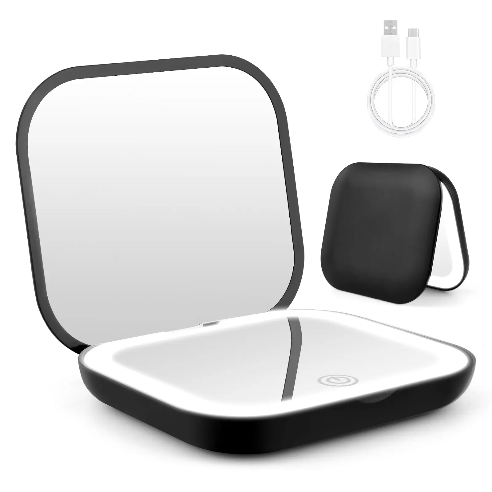 【Black Friday】High-Definition Magnifying LED Makeup Mirror, Portable Folding Compact Mirror, USB Rechargeable Mirror, Perfect Gift #GLOBAL PICKS