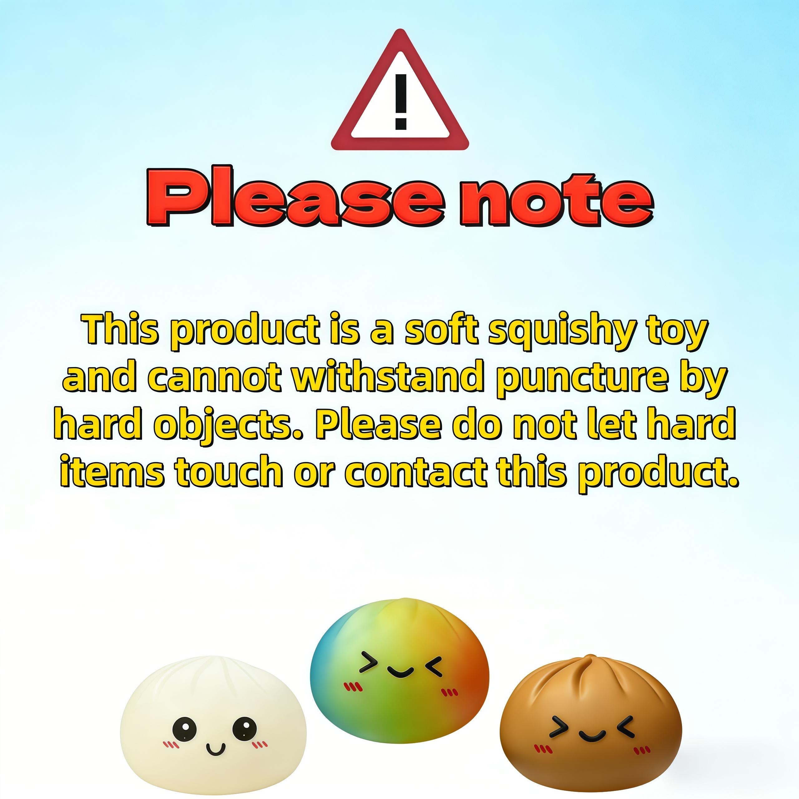 Smiling Face Emoji Big Dumpling Squishy - Mystery Bun Fidget Toy, Easter Gift, Soft TPR Material, Stress Relief Toy, Unboxing Surprise Random Style, Equipped with Beautiful Greeting Cards, Perfect Easter Basket Stuffer & Easter Party Favor