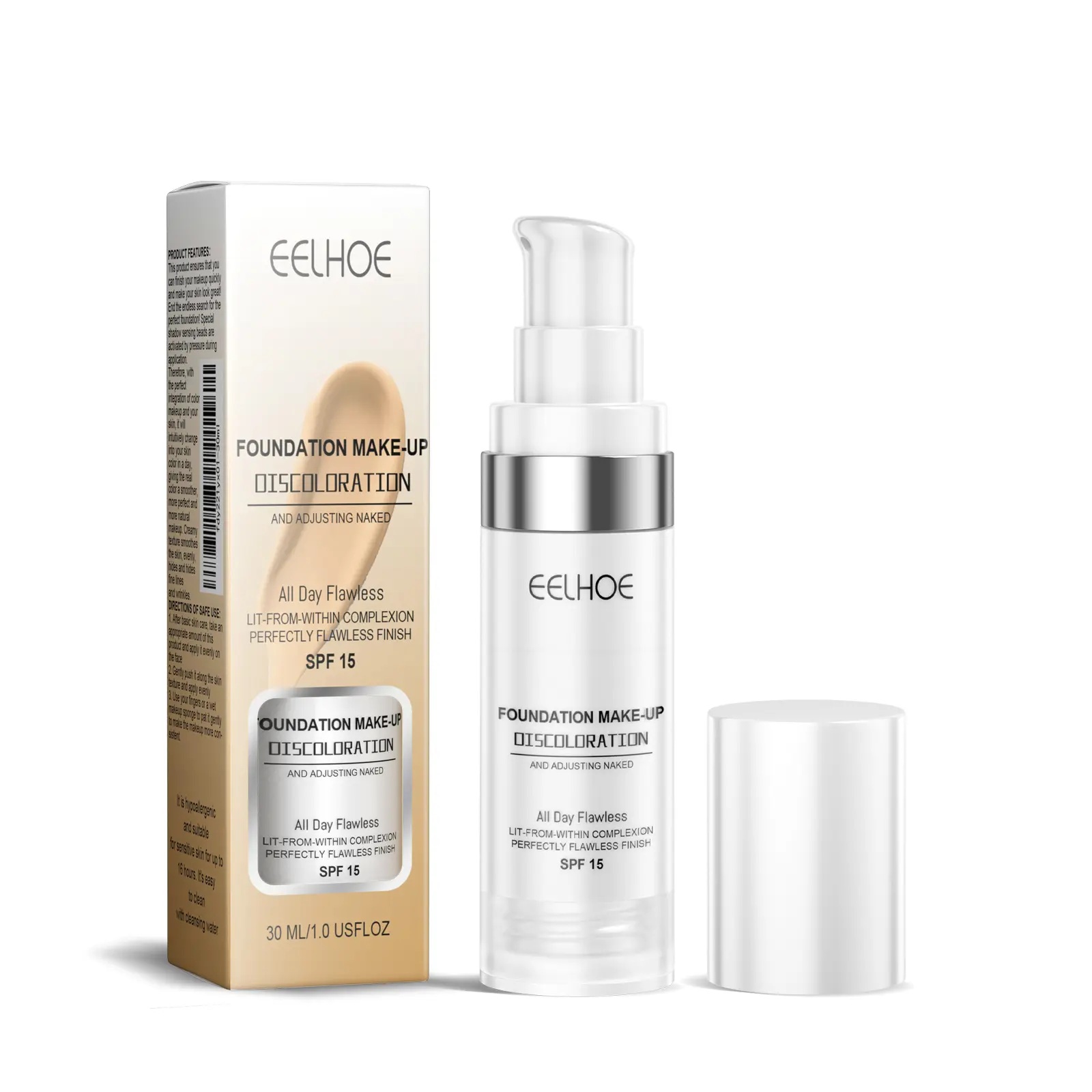 Color-Changing Liquid Foundation Concealer - Long-Lasting, Moisturizing, Warming, Brightening for Clear Complexion (Beauty & Personal Care Makeup)