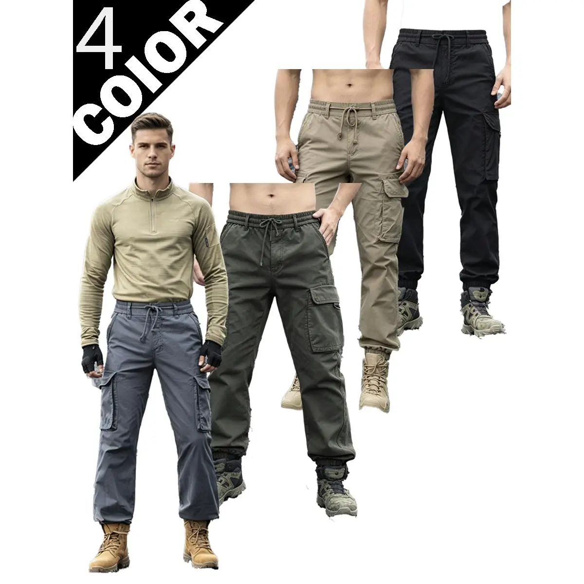 2026 Spring New Arrival, Trendy Casual Long Pants, Multi-Pocket Loose Plus Size Cargo Pants, Men's Vintage Mountain-Style Tactical Sweatpants