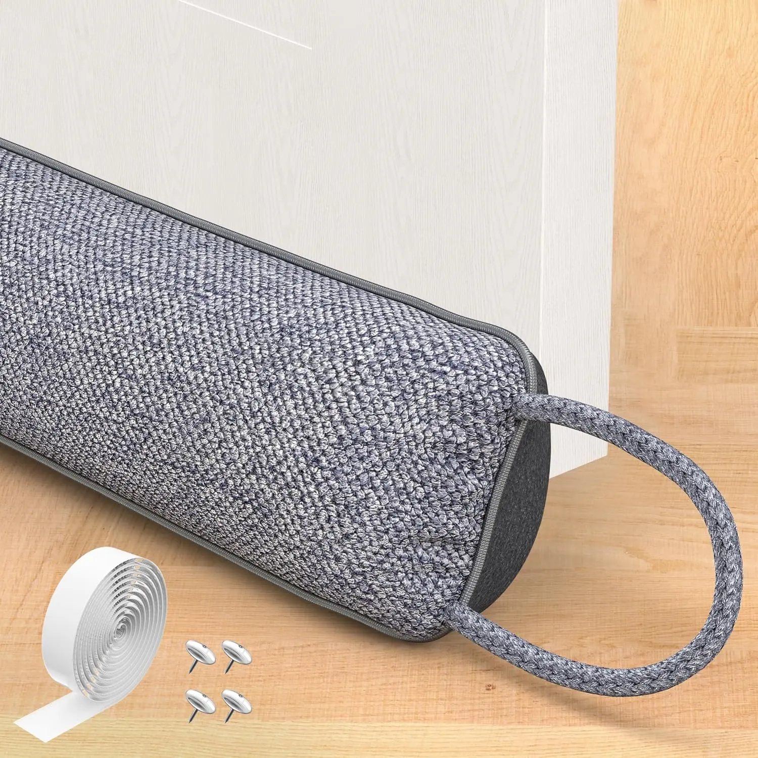Door Draft Stopper, Heavy Duty Under Door Draft Blocker, Grey