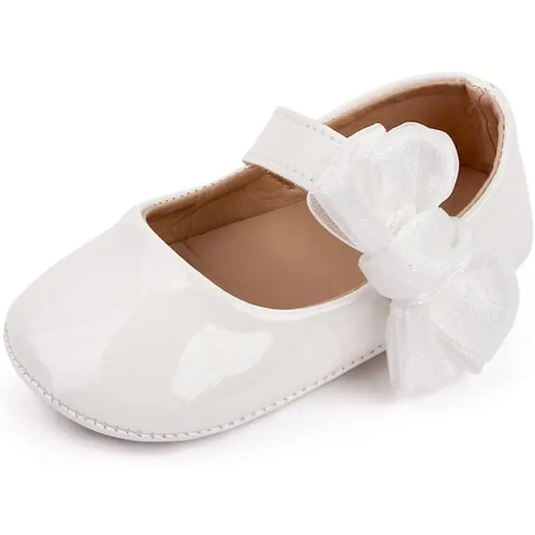 Infant Baby Girls Princess Wedding Dress Mary Jane Flats,Toddler Soft Sole Prewalker Sparkly Lightweight Shoes