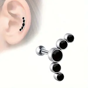 1pc of 16G Crystal Stud Earrings for Cartilage And Lobe Piercings, Made of Surgical Steel, Perfect for Everyday Wear And an Ideal Gift