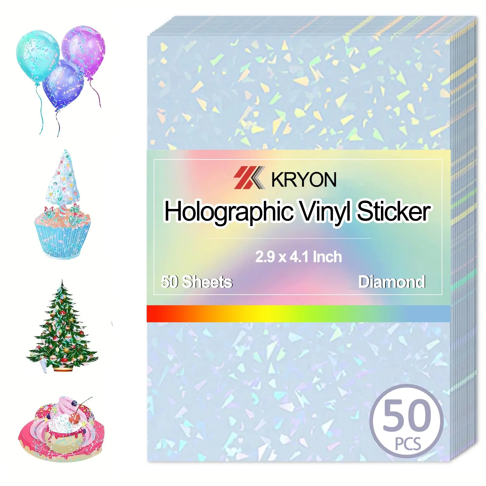 2.9x4.1 Inch Diamond Adhesive Laminating Sheets, 50 Sheets, Waterproof Anti-Scratch Protective Film for Photos, Stickers, DIY Crafts