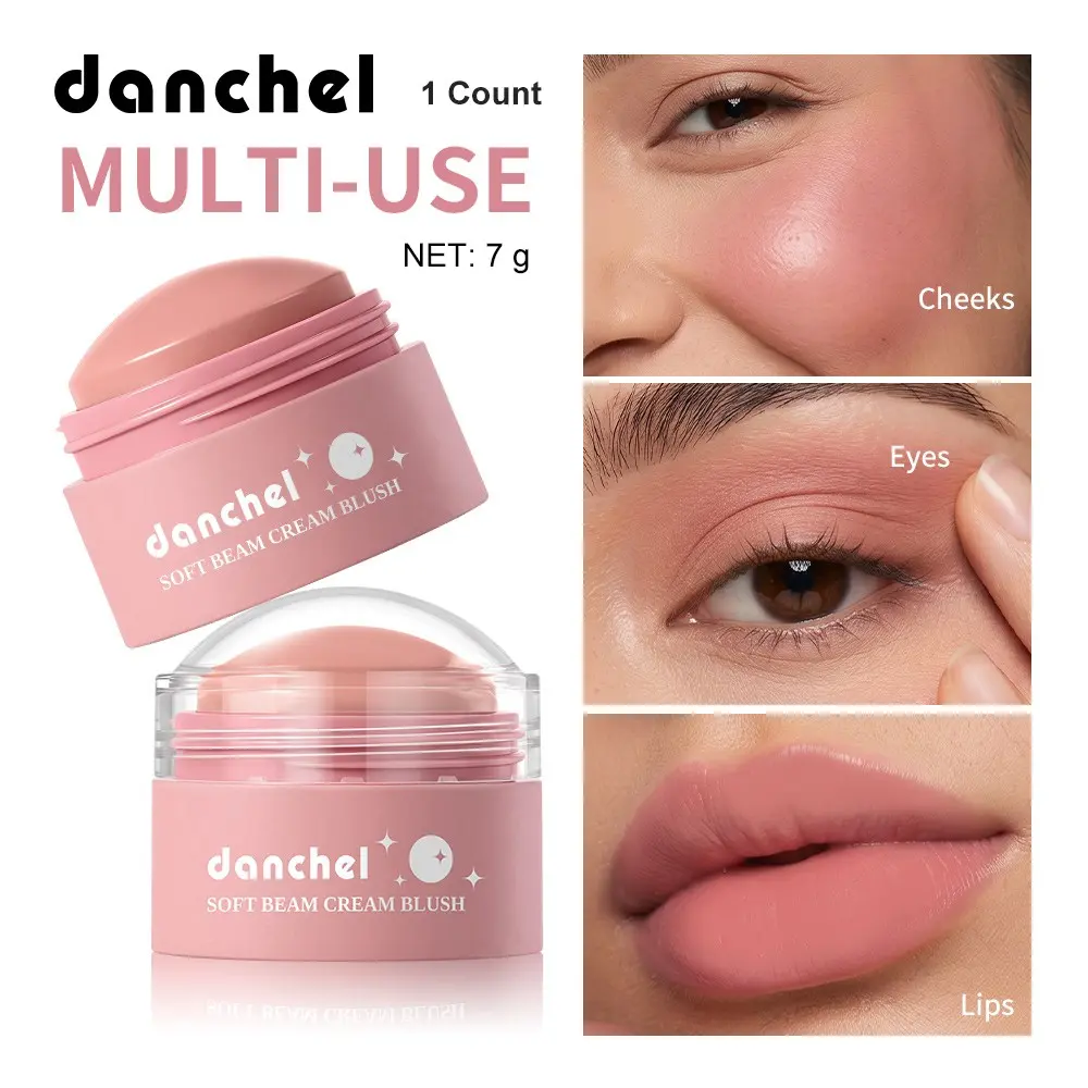 Danchel Soft Beam Cream Blush, Lightweight Blendable for Cheeks, Eyes & Lips, Long-Wear Natural Finish, 6 Shades for Daily Wear, Dates, Cosmetic Makeup