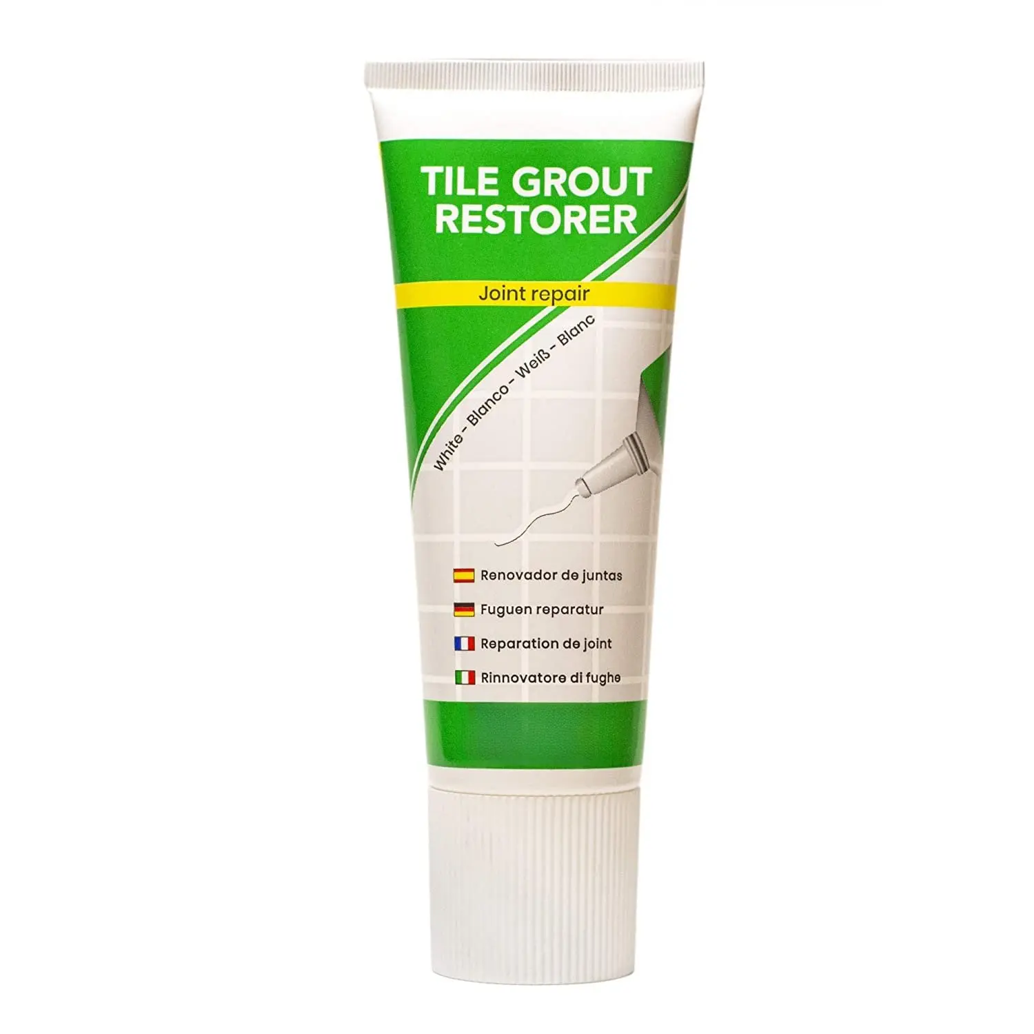 Tile Grout Repair XL – White Grout Filler Tube for Bathroom & Kitchen –  Drying, Odorless, Easy to Apply – Restores Tile Gaps, Cracks, Lines & Joints- (Bigger: 14,12oz - 400g)
