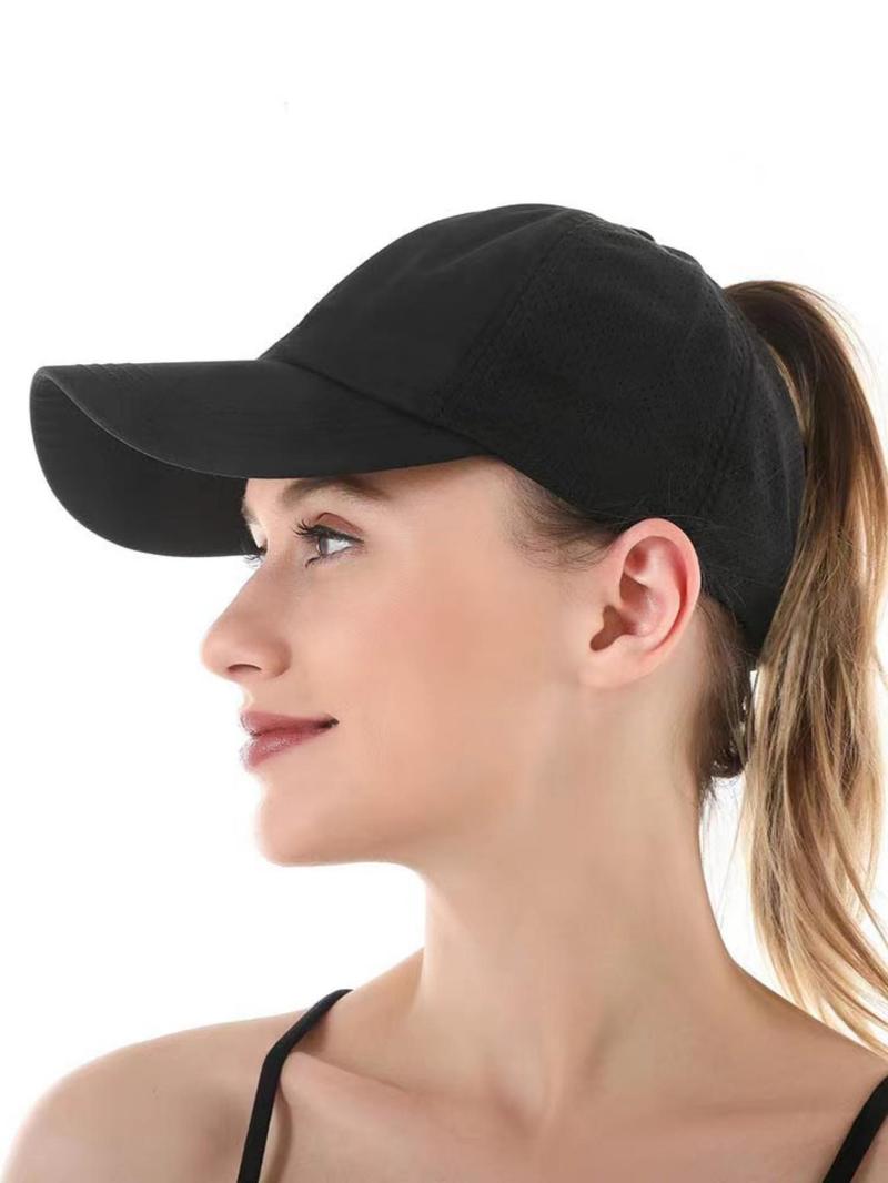 Women's Simple Style Plain Color Baseball Cap, Casual Trendy Hat for Outdoor Sports, Fashion Quick Drying Accessories for Daily Wear and Outdoor Sport