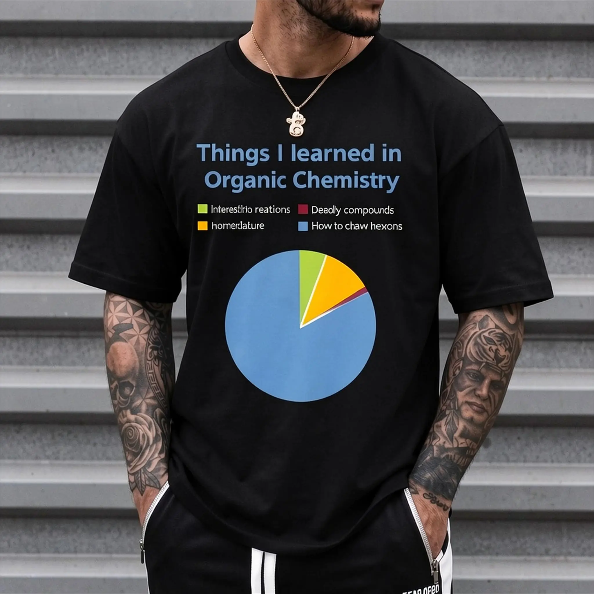 Vintage Chemistry Pun Graphic T-Shirt, 100% Cotton Menswear Shortsleeve Tops, Funny Crew Neck Tee Gift for Chemists, Tshirt, Cold Wash Care, Round Neck