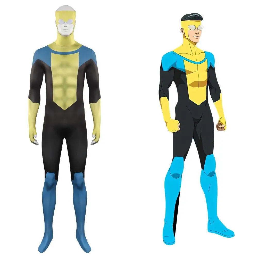 Invincible Mark Grayson Cosplay Fantasia Costume Zentai Jumpsuit for Adult Men Outfits Disguise Halloween Carnival Party Suit