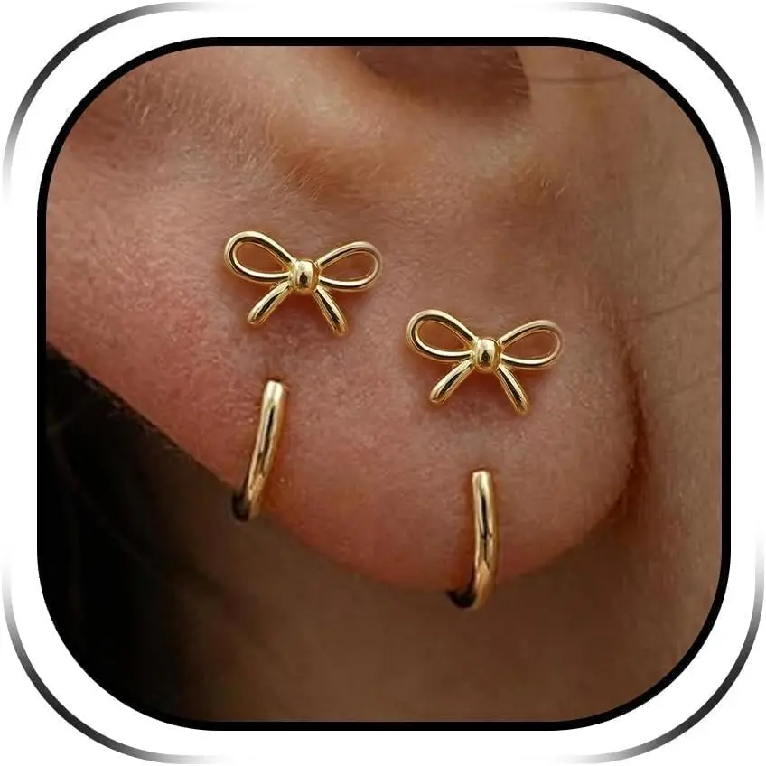 Backless Earrings for Women Half Hoop Open Hoop Dainty Small Earring Stack Minimalist