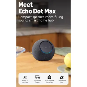 Echo Dot Max (newest model), Alexa speaker with room-filling sound and nearly 3x bass,  for living rooms and medium-sized spaces, Designed for Alexa+, Graphite