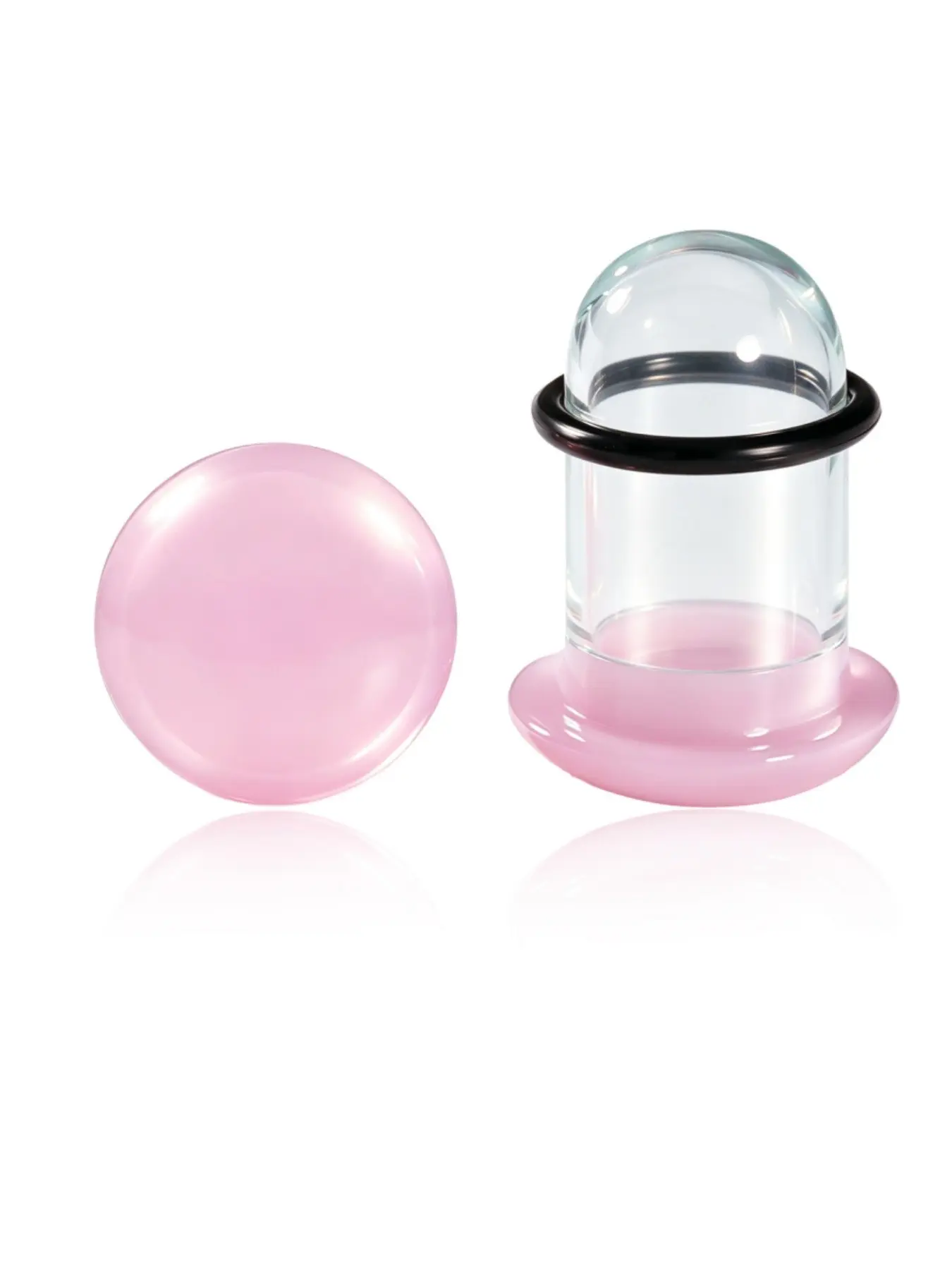 vanku 2pcs Unique 0.5mm Increments 14g-00g Comfy Pain-Free Single Flare pink Glass Dead Stretching Plugs, Hypoallergenic Body Piercing Tapers, Body Piercing Jewelry