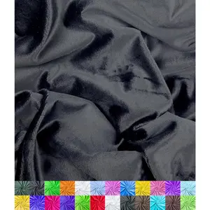 Super Soft Solid Minky Cuddle Plush Fabric By The Yard, 60" Wide, for Baby Blanket Changing Station Cover Pillow Scarf Beanie (Black, 1 Yard)