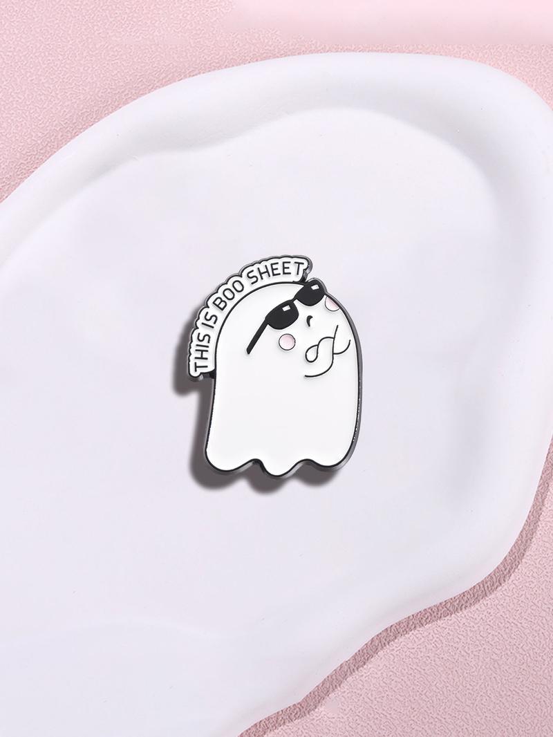 Letter & Ghost Design Brooch, Cute Creative Pin Badge, Clothes Accessories for Women & Men for Halloween, Fall, Birthday Gifts, Charms