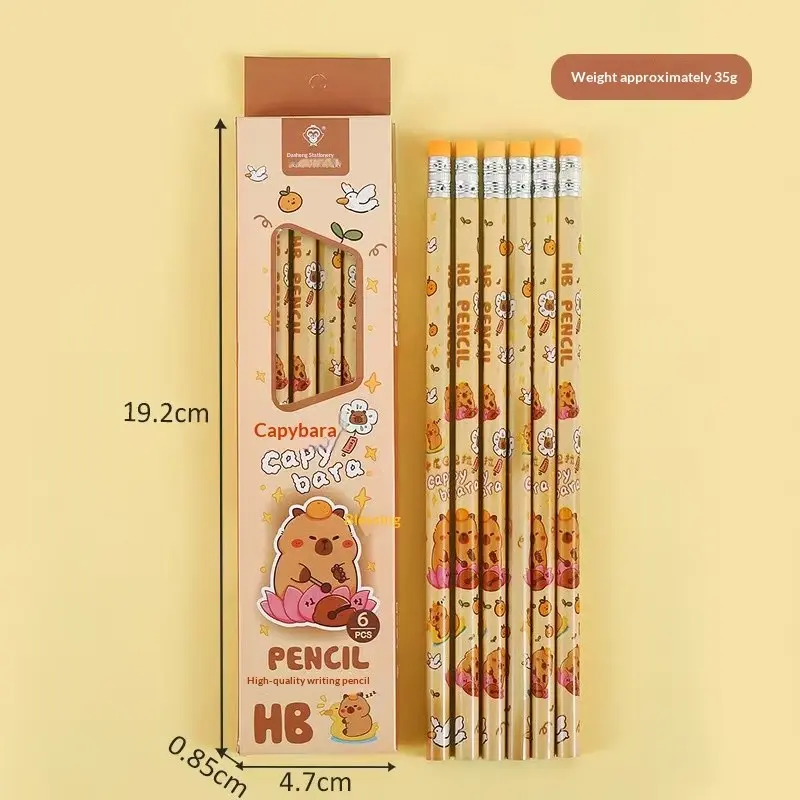 1 Box 6 Pcs Bear Pencils for Elementary Students, Hb Exam Pencils with Eraser, Kids' Writing Tools, Educational Supplies