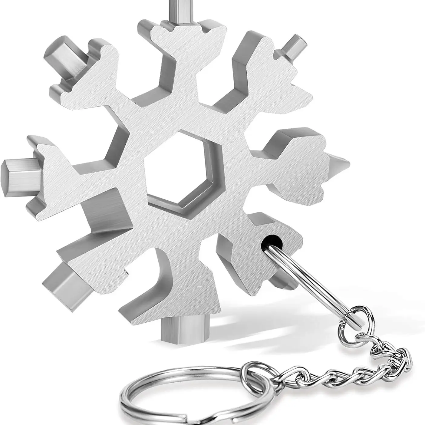 18-In-1 Snowflake Multi-Tool Kit, Stainless Steel Bottle Opener/wrench, Flat Cross Screwdriver Set, Durable Portable Outdoor Tool, Father's Day Gift, Multifunctional Tool, Multipurpose Tool