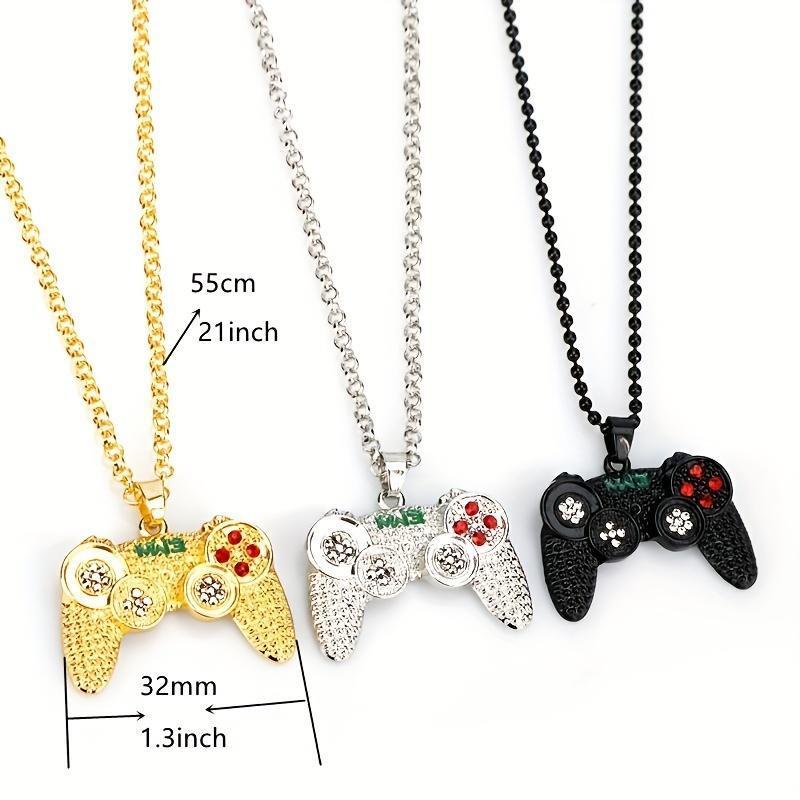 Golden Plated Game Console Pendant Necklace - A Perfect Hip Hop Accessory Boys' Holiday Jewellery Stylish cross necklace