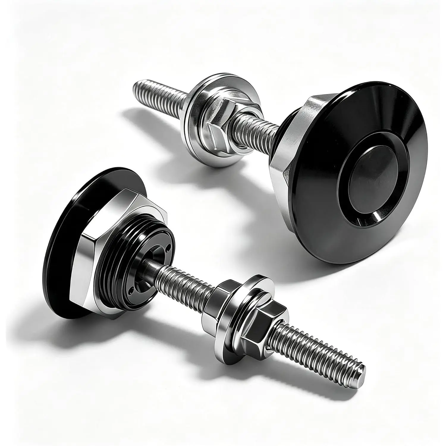 2 count Diameter 1.26 Inch Quick Release Latch, Metal  Engine  Pin  Plate Lock Clip Kit,  Bumper  Lock Latches Quick Release Pins for   (Black)