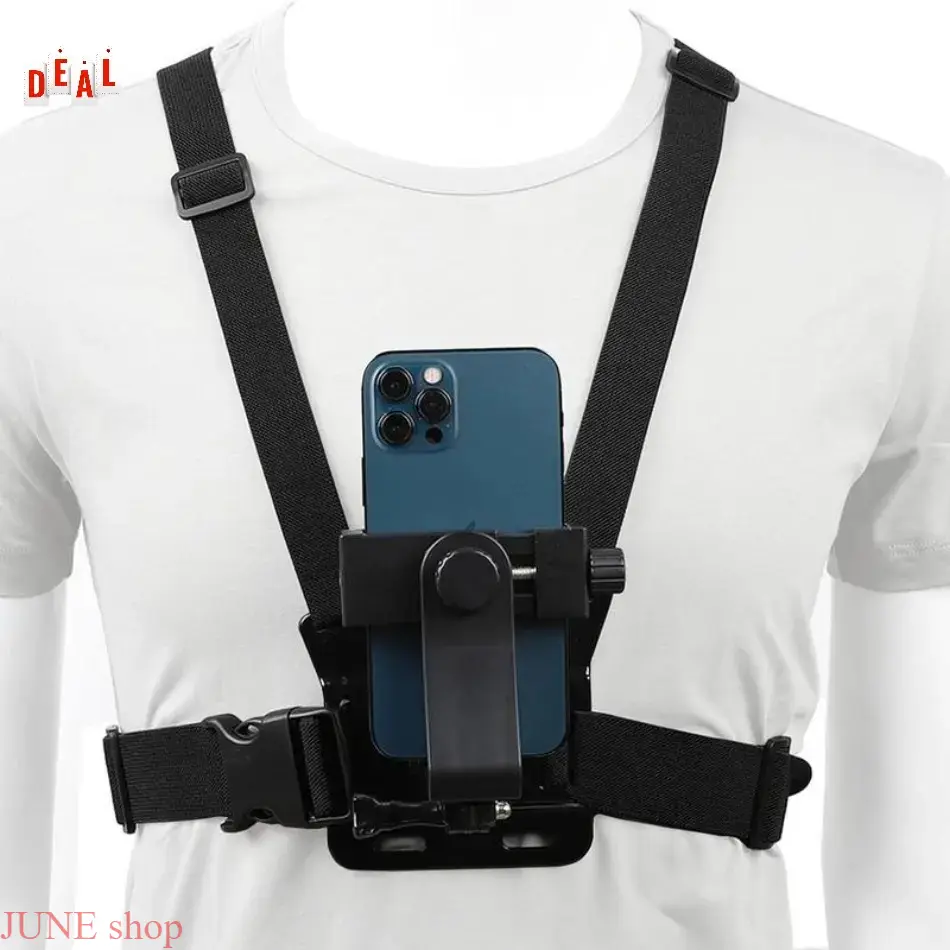 Outdoor Sports Smartphone Chest Mount, Adjustable Non Slip Rubber Hands Free Strap Holder For Cellphones And Action Cameras, Easy Install Shooting Accessory For Content Creators, Daily Running Cycling And Outdoor Vlog Recording Use
