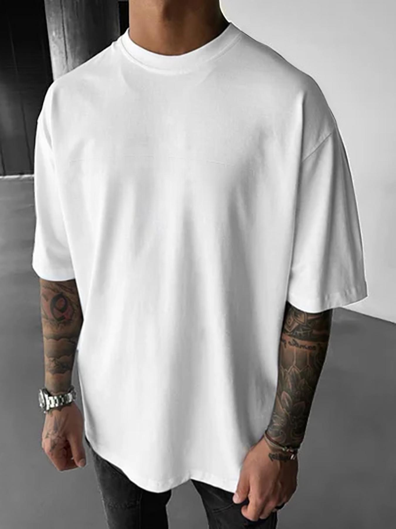 Men's Fashionable Street Round Neck Short-sleeved T-shirt, Regular Fit Casual Fashion Soft Comfy T-shirt for Daily Wear, Men's Top for All Seasons