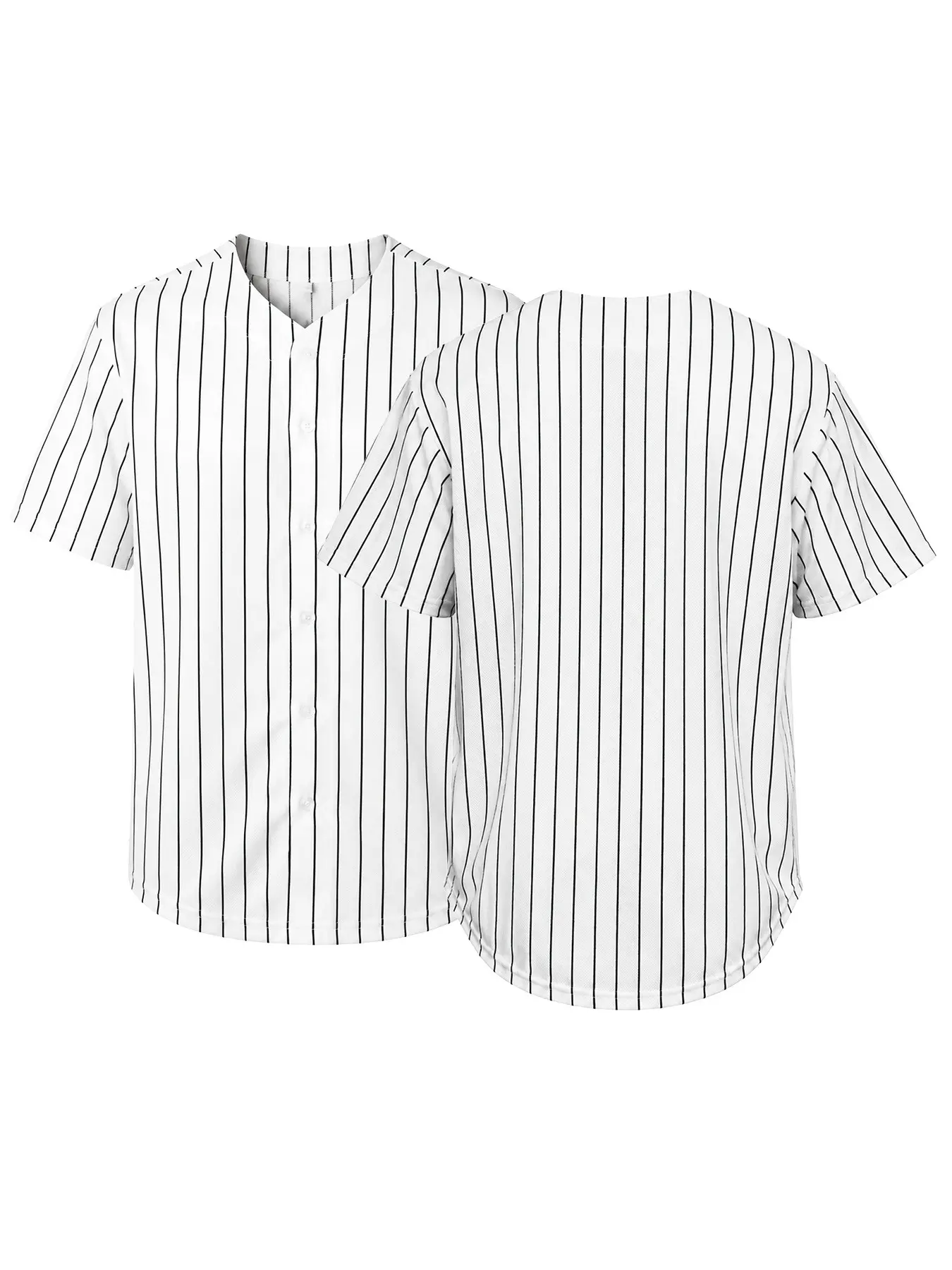 Men's Blank Baseball Jersey Loose Fit Breathable Button Down Short Sleeve Shirt, Unisex Casual Streetwear All-Season Athletic Top for Sports Team Daily Wear