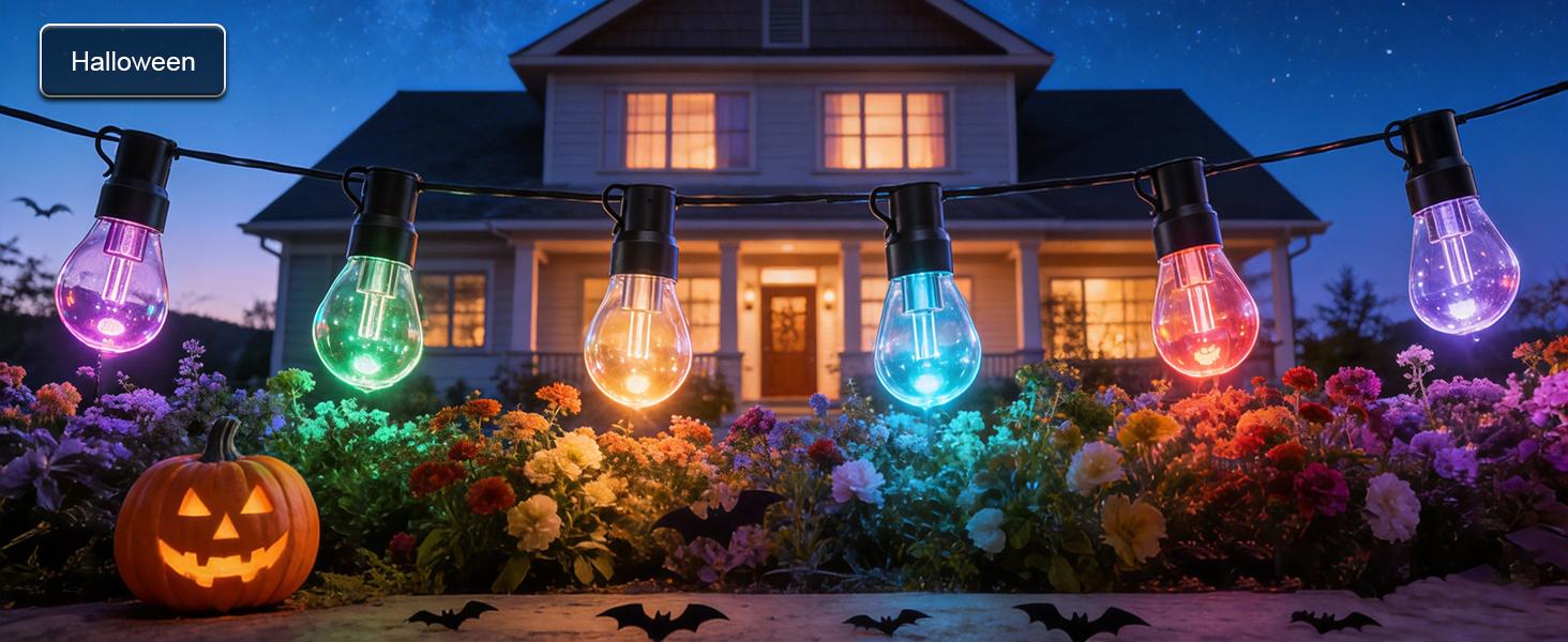 Rcuical RGB+IC Outdoor String Lights Bulbs IP67 Waterproof LED Color Changing Smart App Hanging Shatterproof Light with Remote Controller for Outside, Patio, Backyard, Garden, Party Rcuical RGB+IC Outdoor String Lights Bulbs IP67 Waterproof LED Color Changing Smart App Hanging Shatterproof Light with Remote Controller for Outside, Patio, Backyard, Garden, Party