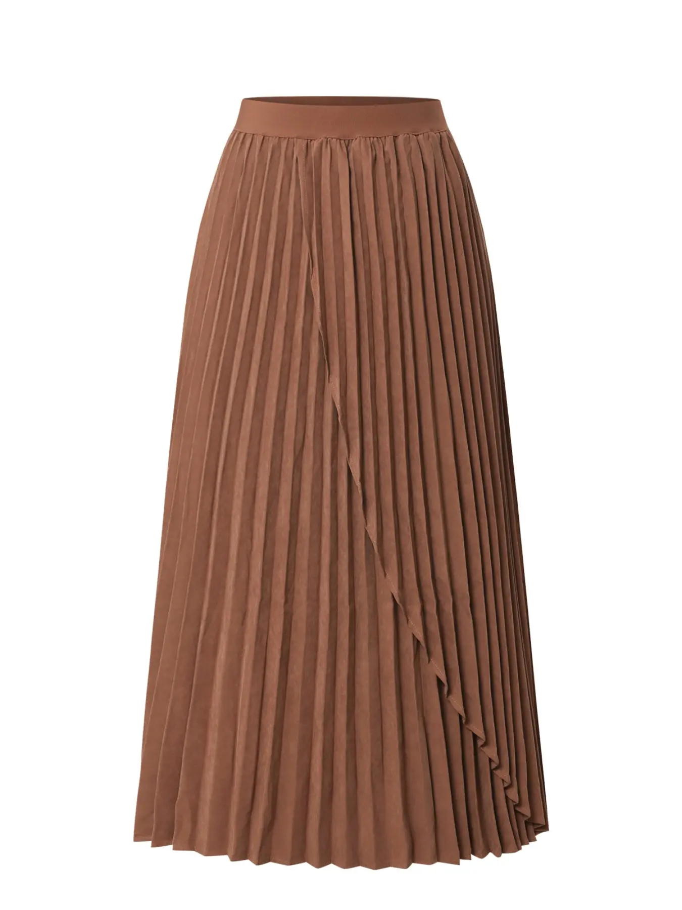Elegant Chic Wrap Skirt with Pleats, Business Casual Midi Skirt for Office and Weekend, Essential Wardrobe Piece for All Seasons
