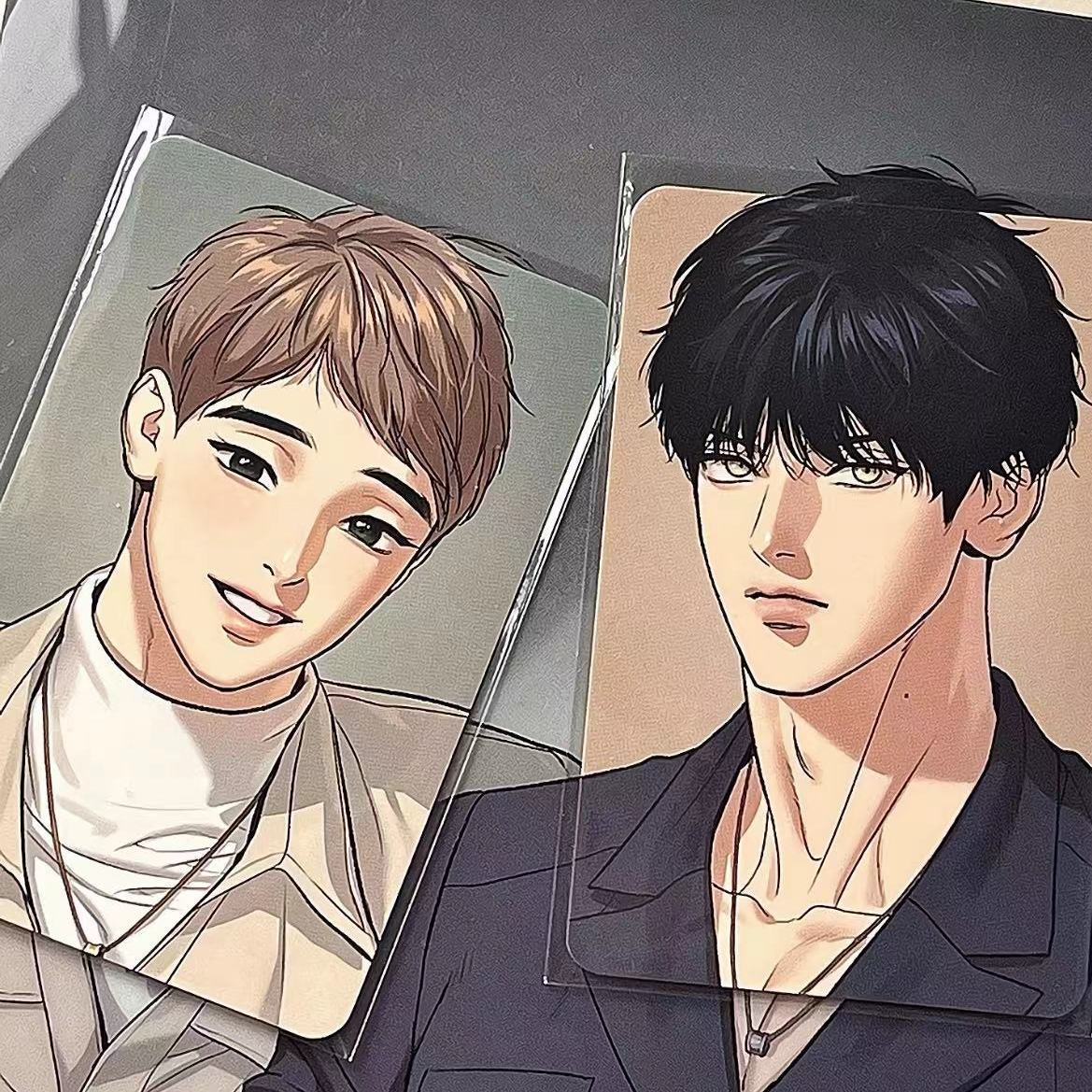 2 Pcs/Set NEW BL Manhwa Lomo Card Dong-gyun,Alex Comic Characters 3 Inches HD Photocard Postcard Friends Cosplay Gift