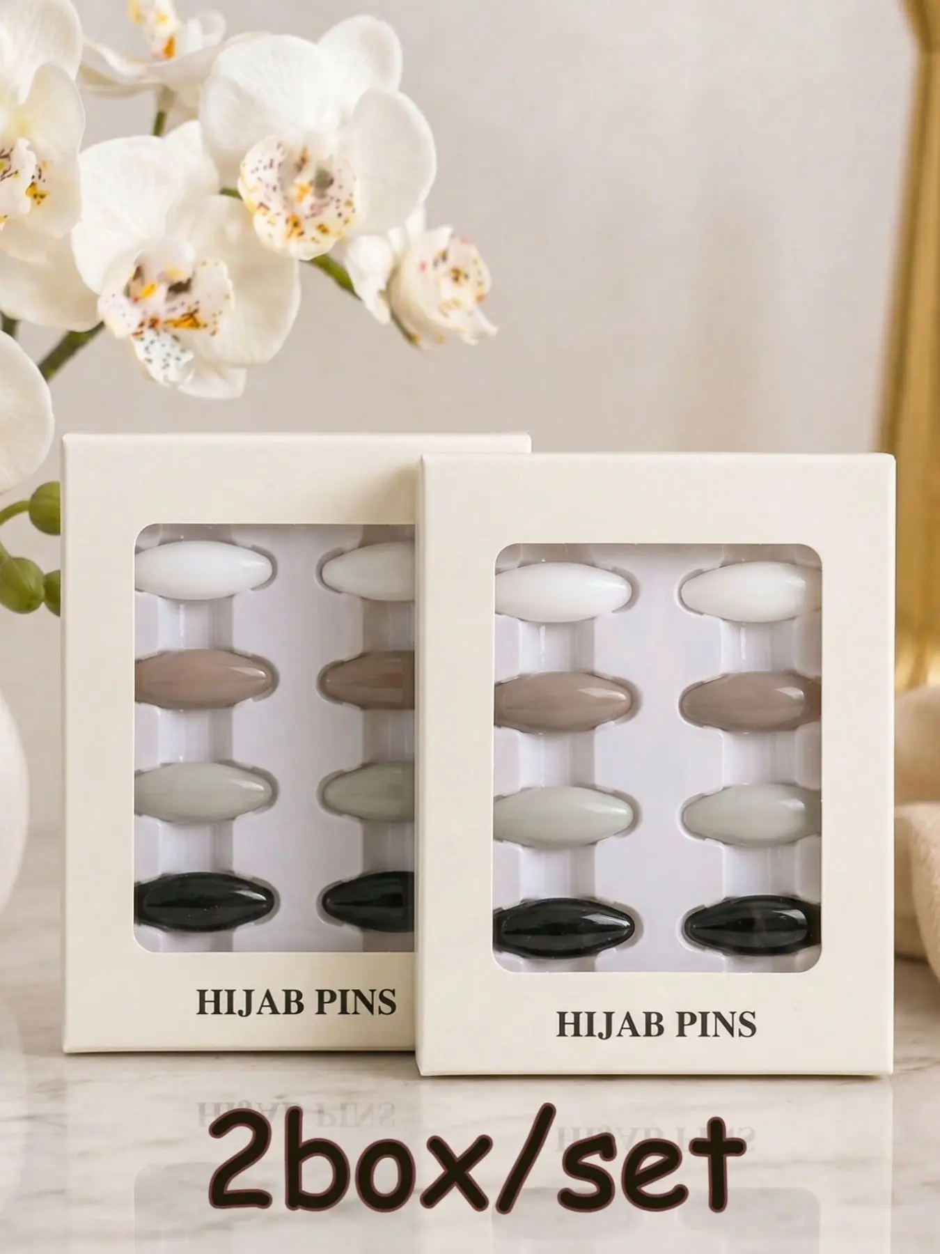 2 boxes/1box/set Hijab Pins, solid color hijab pins, thumb locks for fixing scarves, simple mini clothing decorative accessories, Muslim Hijab Accessory For Ladies