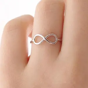 Mini Knot Rings for Women 17mm Round Wedding Rings Silver Color Metal Ladies Rings Fingers Accessories bague femme