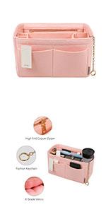 Purse Organizer Insert, Felt Bag Organizer For Handbag Purse Organizer,13 Colors, 6 Size (Medium, Black)