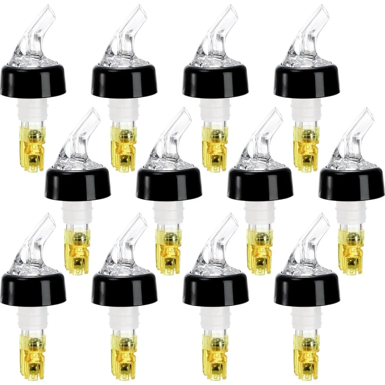 12 Pack Measured Liquor Bottle Pourers, 1.5 Oz Automatic Wine Bottle Pourers, Jigger Quick Shot Dispenser for Home Bar Kitchen