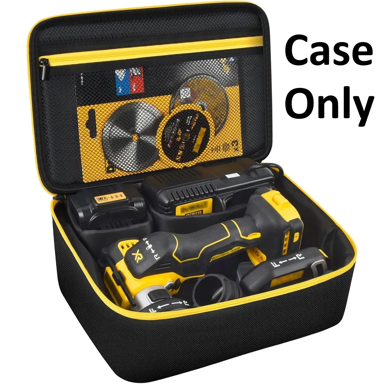 Case for DEWALT DCS438B Cut Off Tool | Heavy Duty Canvas Bag Organizes Charger, Batteries & Wheels Perfect for Workshop & Truck（Case Only）