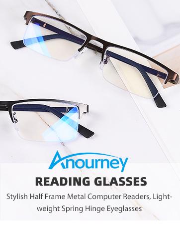 3-Pack Reading Glasses for Men, Lightweight Metal Half Frame Blue Light Blocking Computer Readers, Filter UV Ray/Computer Glare with Spring Hinge Eyeglasses(3PCS Black,+2.75)
