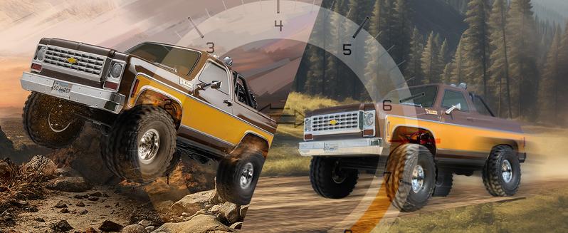 FMS 1/10 RC Crawler FCX10 Chevy K5 Blazer RS RC Car Officially Licensed Car Model RC Pickup Truck Hobby RC Offroad Rock Truck DIG/4WD/FWD 11CH 2.4GHz Remote Control Car for Adults Included (RS does not come with Charger and battery)