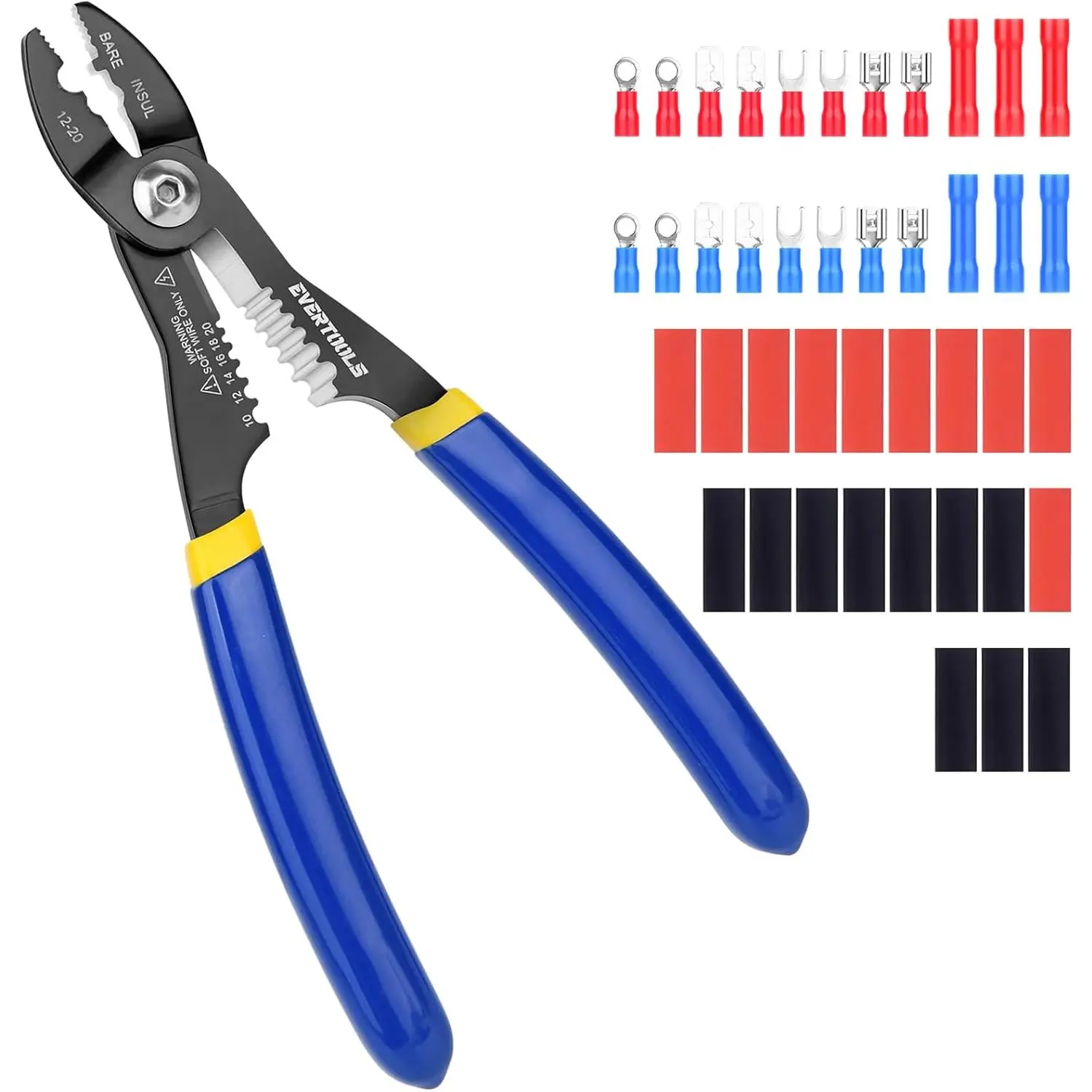 4-in-1 Wire Stripper and Crimping Pliers for Clamping,  and Stripping, Compact Multifunction Tool for 10–20 AWG Wires