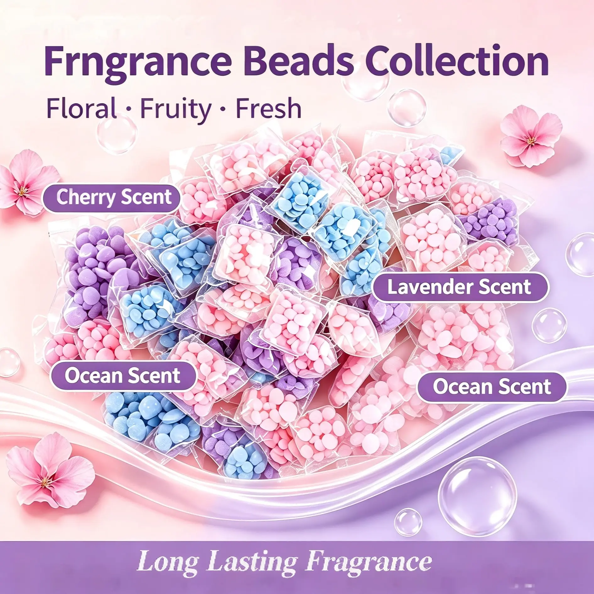 Long-Lasting Scented Laundry Beads, Locks in Fragrance, Capsules Pack of 50/100, Home & Travel Daily Laundry Essentials