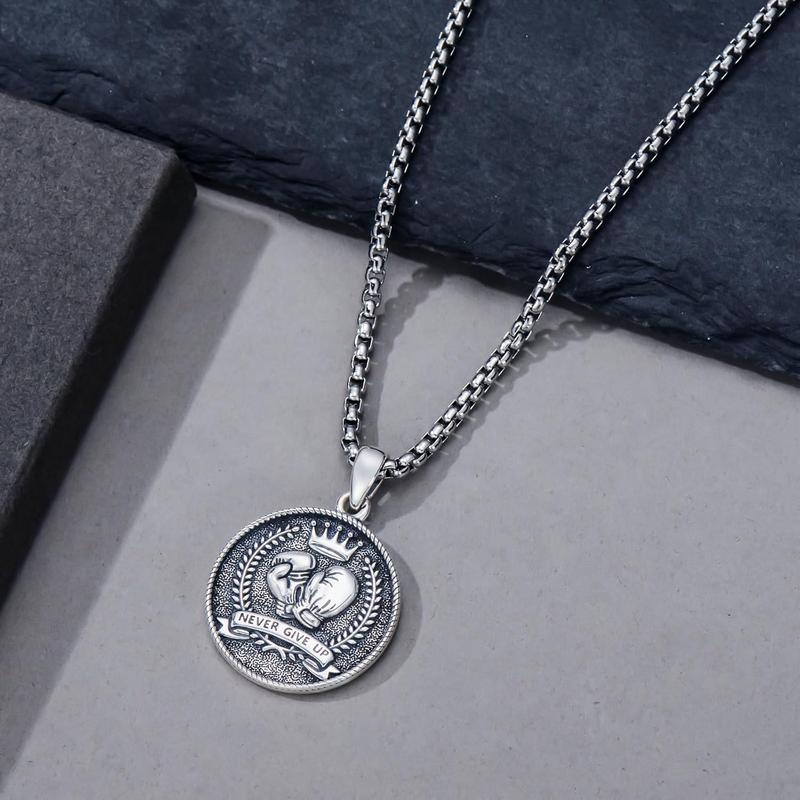 MEIDERBO Boxing Glove Necklace - 925 Sterling Silver Boxing Glove Pendant - Hip Hop Punk Jewelry - Gifts for Men & Women men chain necklace