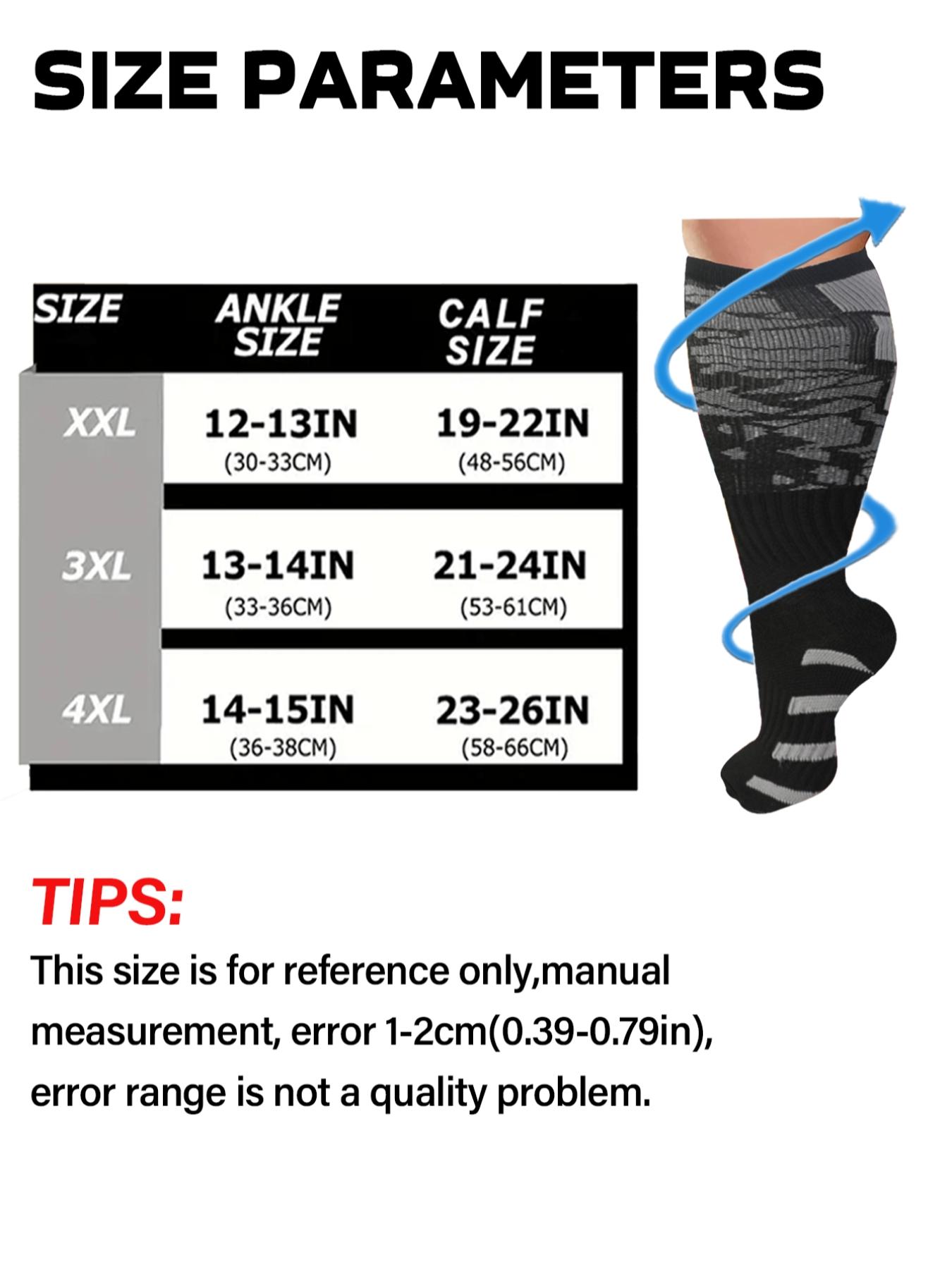 5 Pairs Unisex's Colorful Compression Socks, Polyester Athletic Socks, Sports Socks for Running, Nurses, Pregnant Women, Over The Knee Socks for Blood Circulation