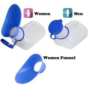 Unisex Potty Urinal for Car, Toliet Urinal for Men and Women, Bedpans Pee Bottle, with a Lid and Funnel, Mobile Toilet Plastic Portable Urinal for Camping Travel