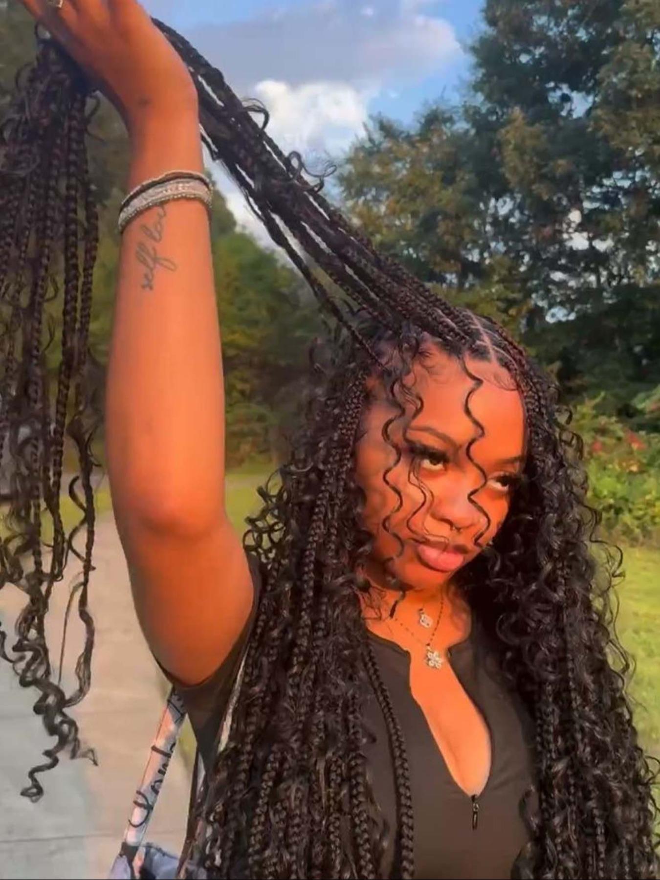 Long Curly Wigs, Wigs for Women, Gorgeous Fluffy Wigs with Baby Hair Bangs, Synthetic Braided Lace Wigs for Party, Daily Use