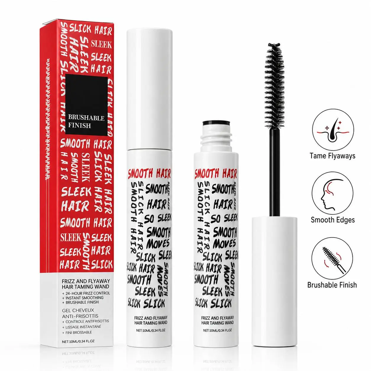 Buy 1 Get 1 Free - 10ml Travel Size Hair Taming Wand, Anti-Frizz Finishing Stick, Non-Greasy Brushable Edge Control for Slick Back Buns & Smooth Sleek Flyaway Taming
