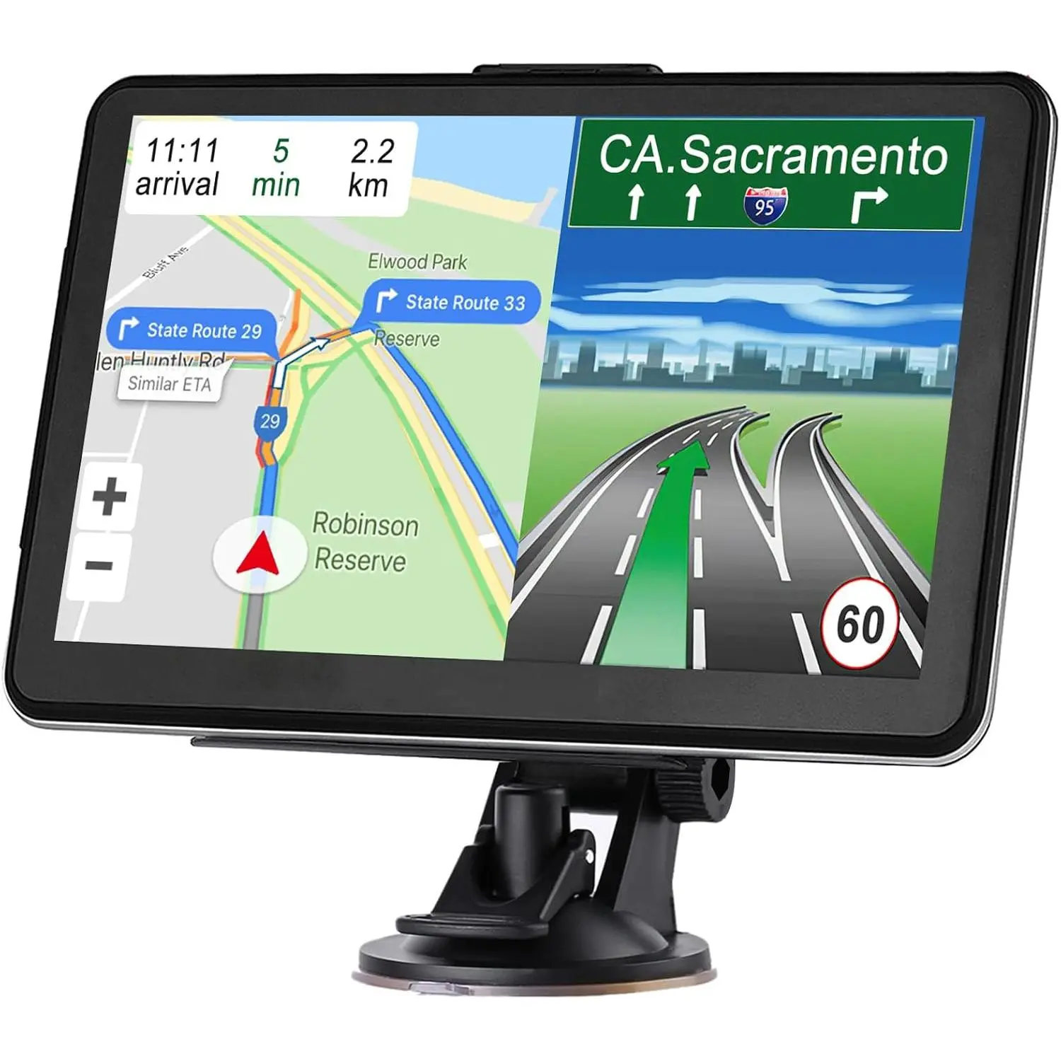 GPS Navigation for Car Truck Navigator Latest Maps 7 Inch Touch Screen Vehicle GPS Commercial Trucker Navigation Voice Speeding Warning Free Lifetime Update of World Maps
